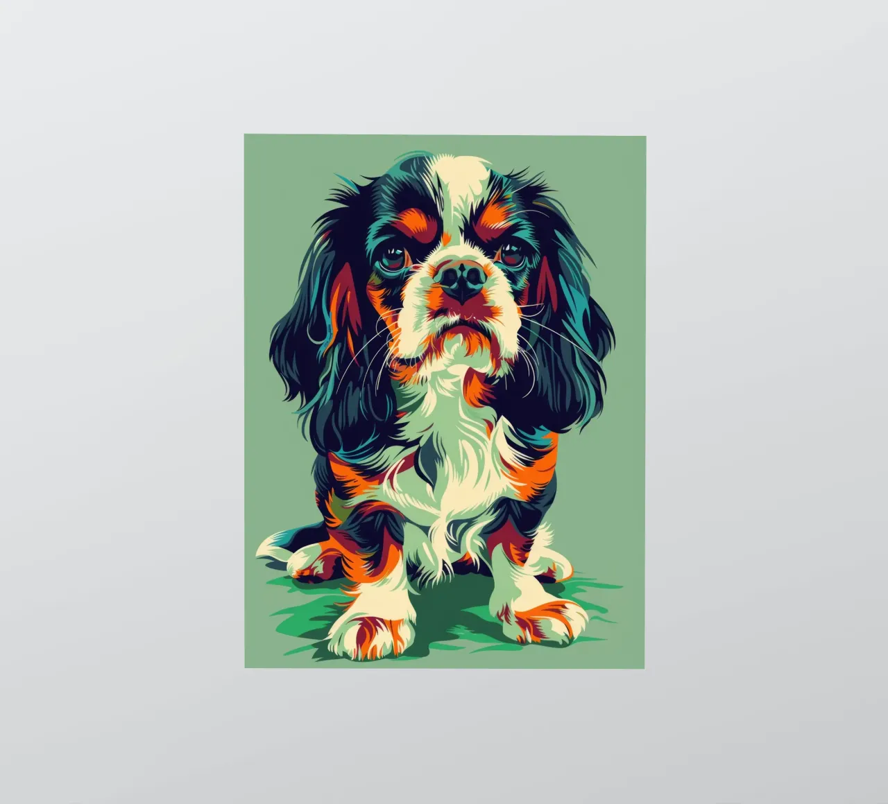 Colorful Cavalier King Charles sticker by DesignDoodle