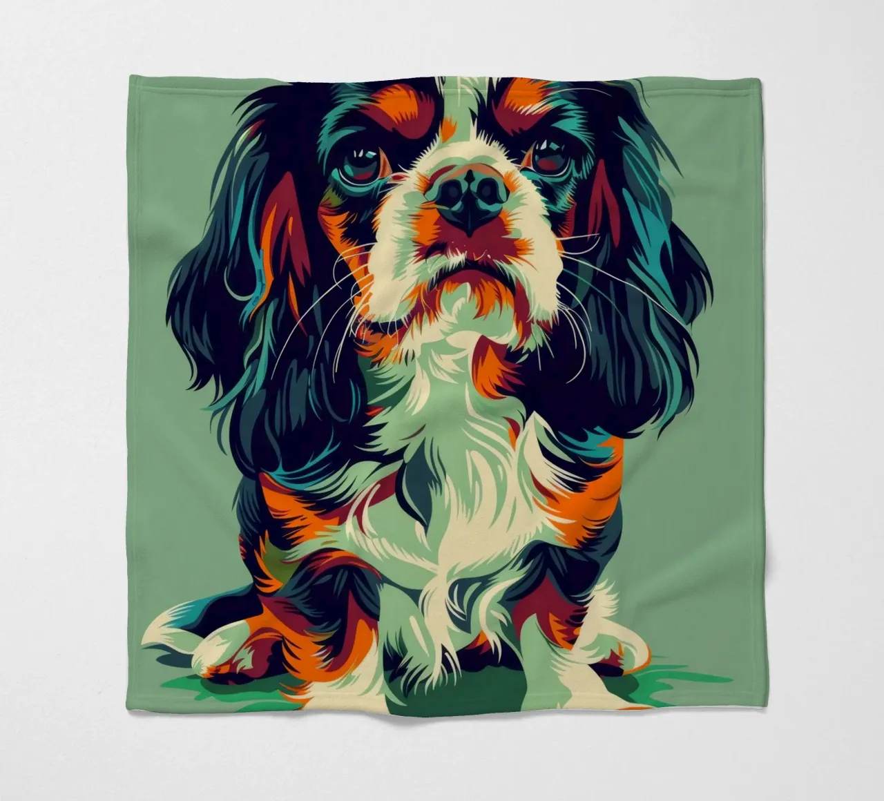 Cavalier King Charles colorato coperta in pile da DesignDoodle
