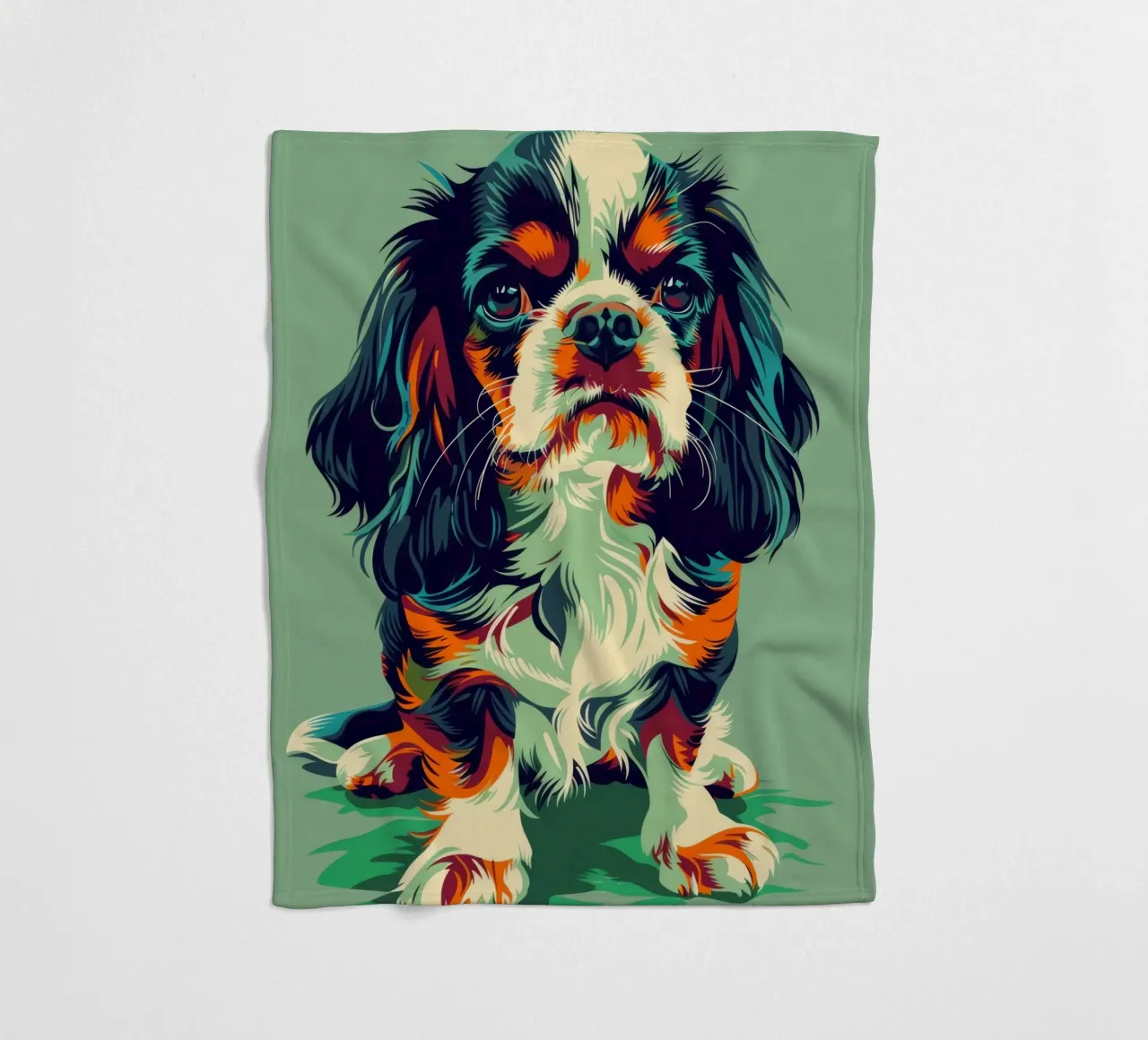 Cavalier King Charles colorato coperta in pile da DesignDoodle