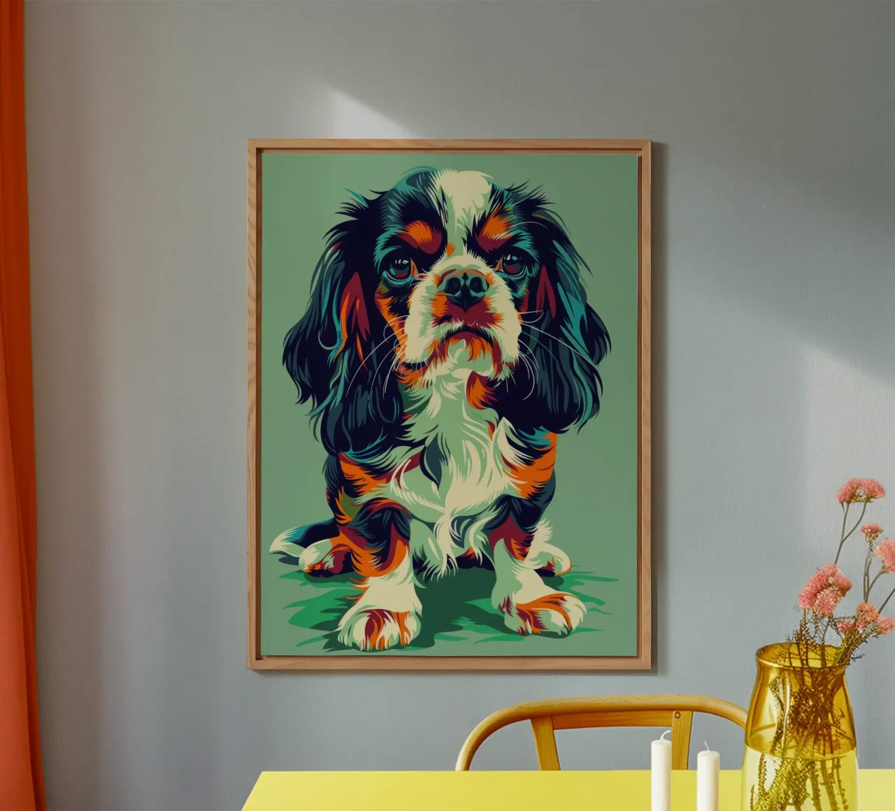 Cavalier King Charles colorato alluminio dibond da DesignDoodle