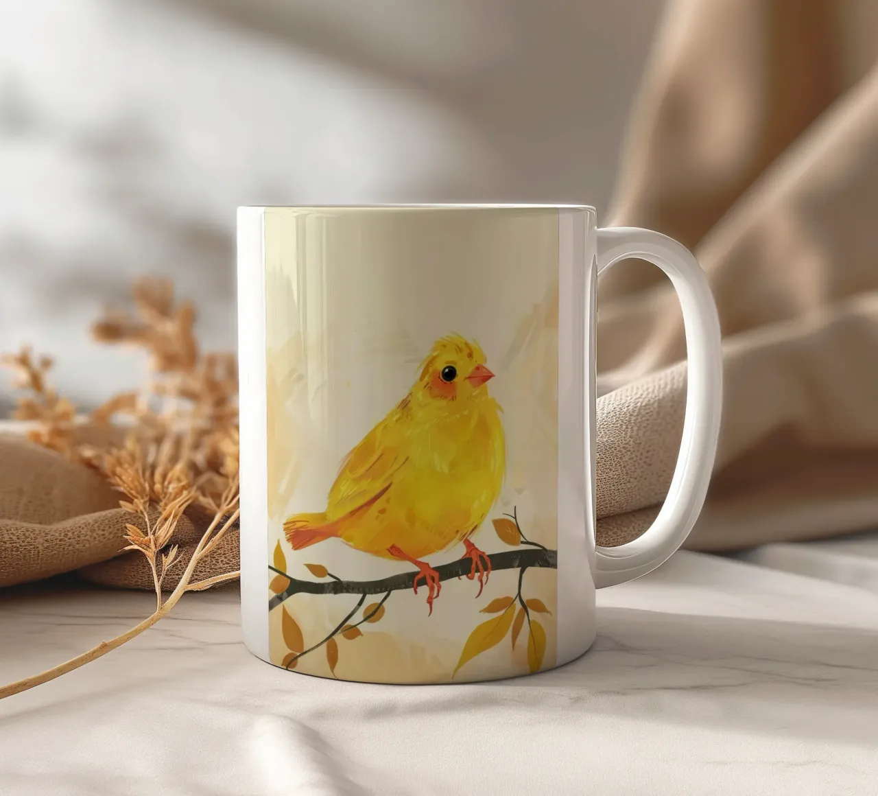 Canarino d'oro in autunno tazza in ceramica da DesignDoodle