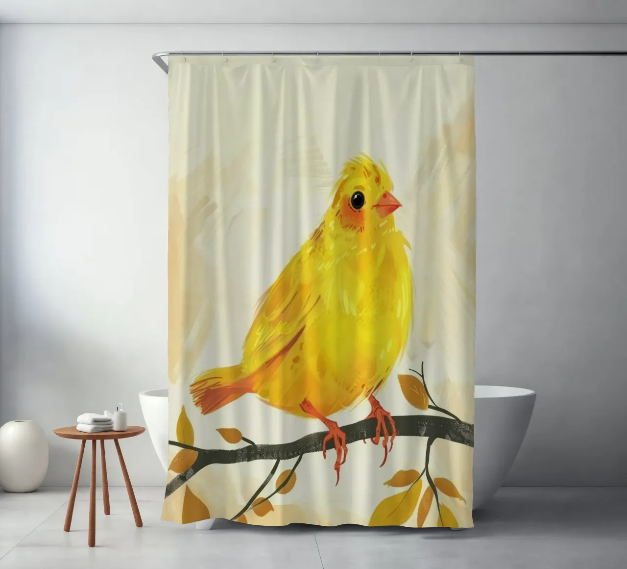 Canarino d'oro in autunno tenda da doccia da DesignDoodle
