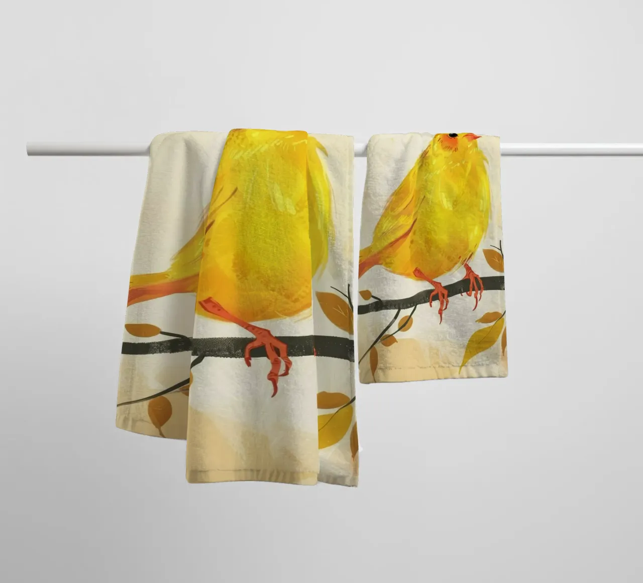 Canarino d'oro in autunno asciugamano da bagno da DesignDoodle