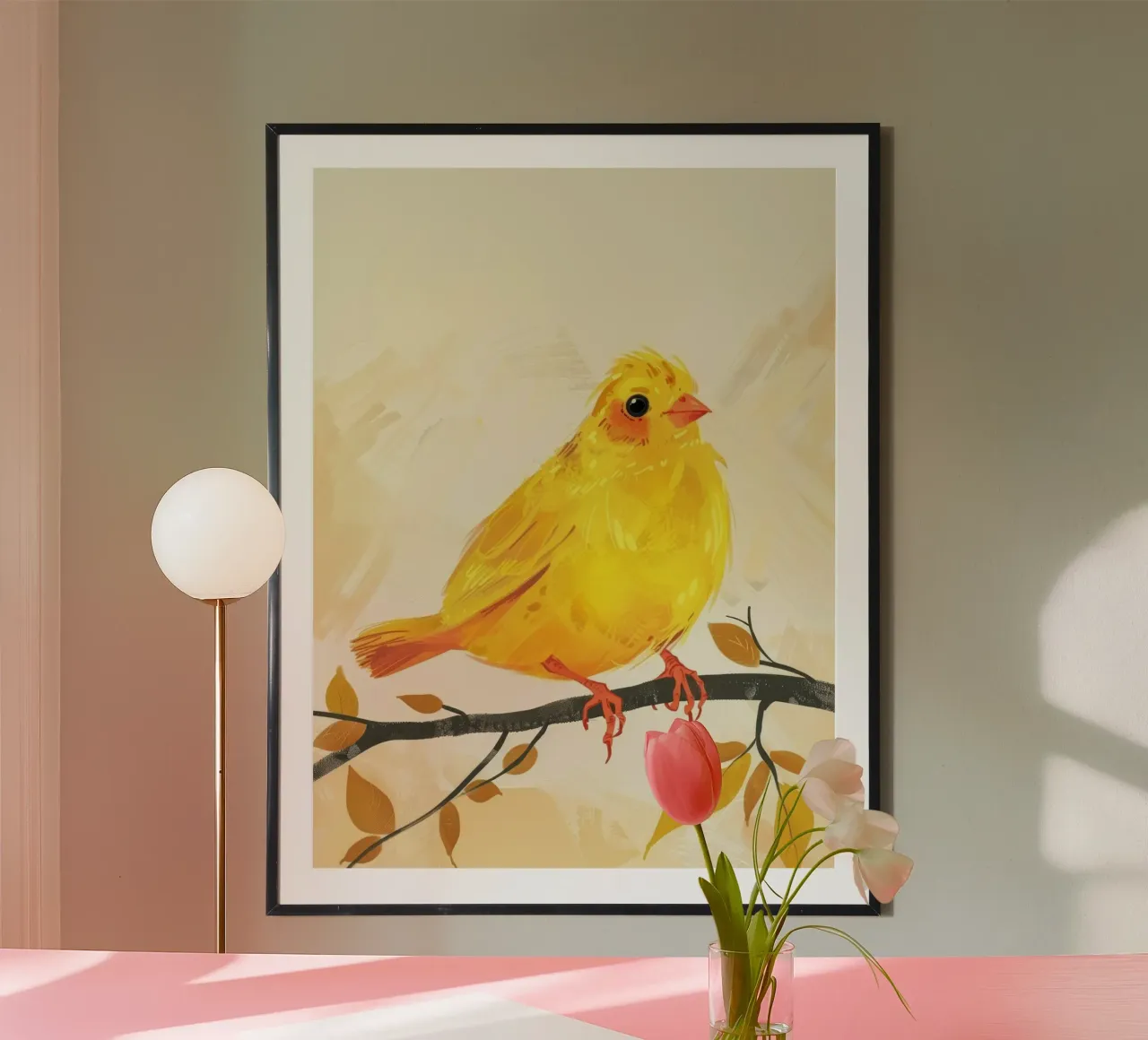 Canarino d'oro in autunno poster da DesignDoodle