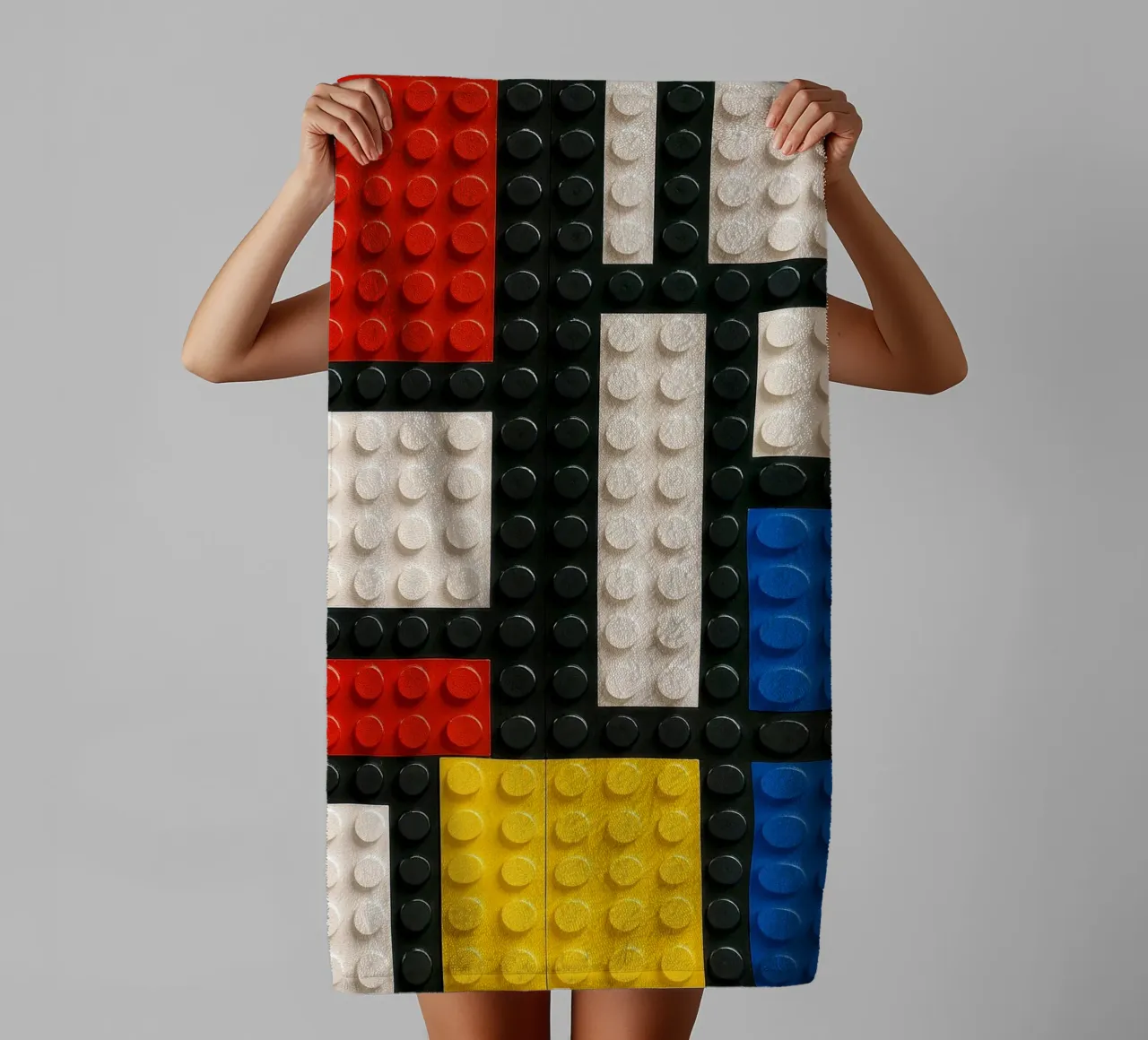 L'astrazione del mattone di Mondrian asciugamano da bagno da KUNSTstück