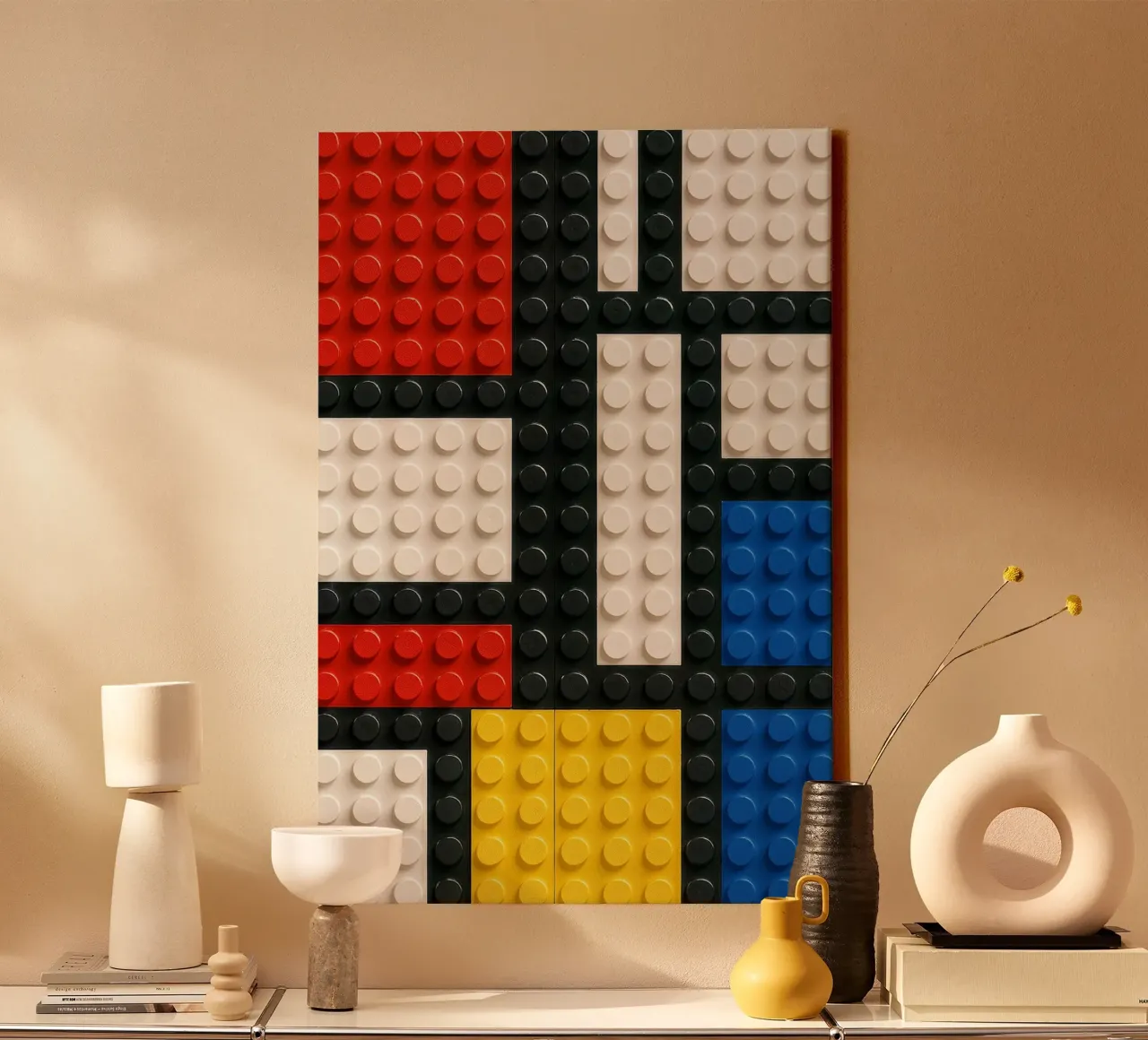 L'astrazione del mattone di Mondrian tela con Cornice a cassetta da KUNSTstück