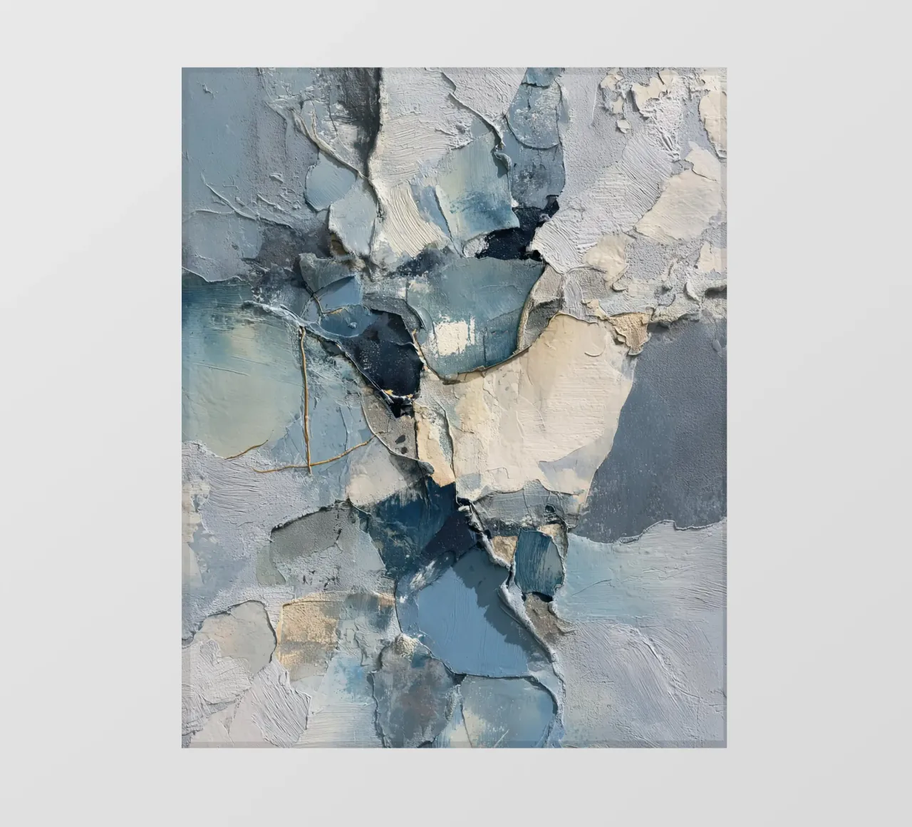 Arte murale astratta blu con texture pellicola backlit da Artbyvo