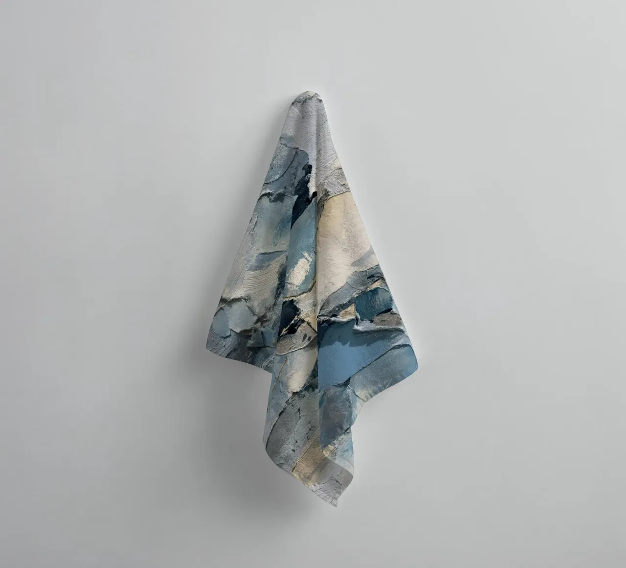 Blue Abstract Wall Art With Texture towel by Artbyvo