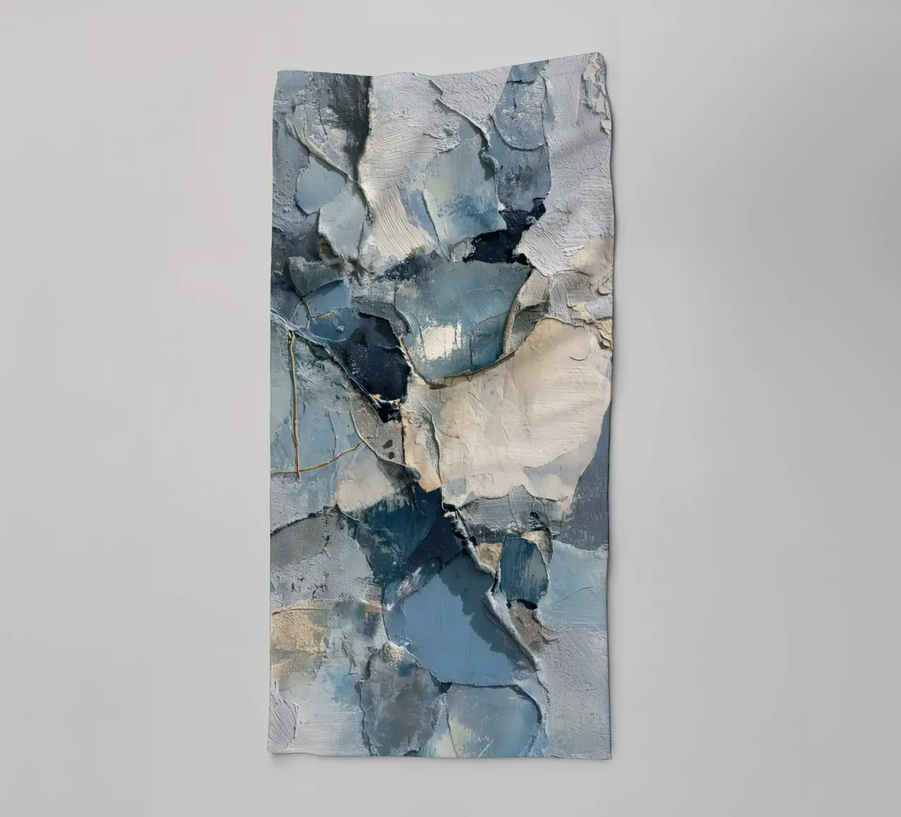 Blue Abstract Wall Art With Texture towel by Artbyvo