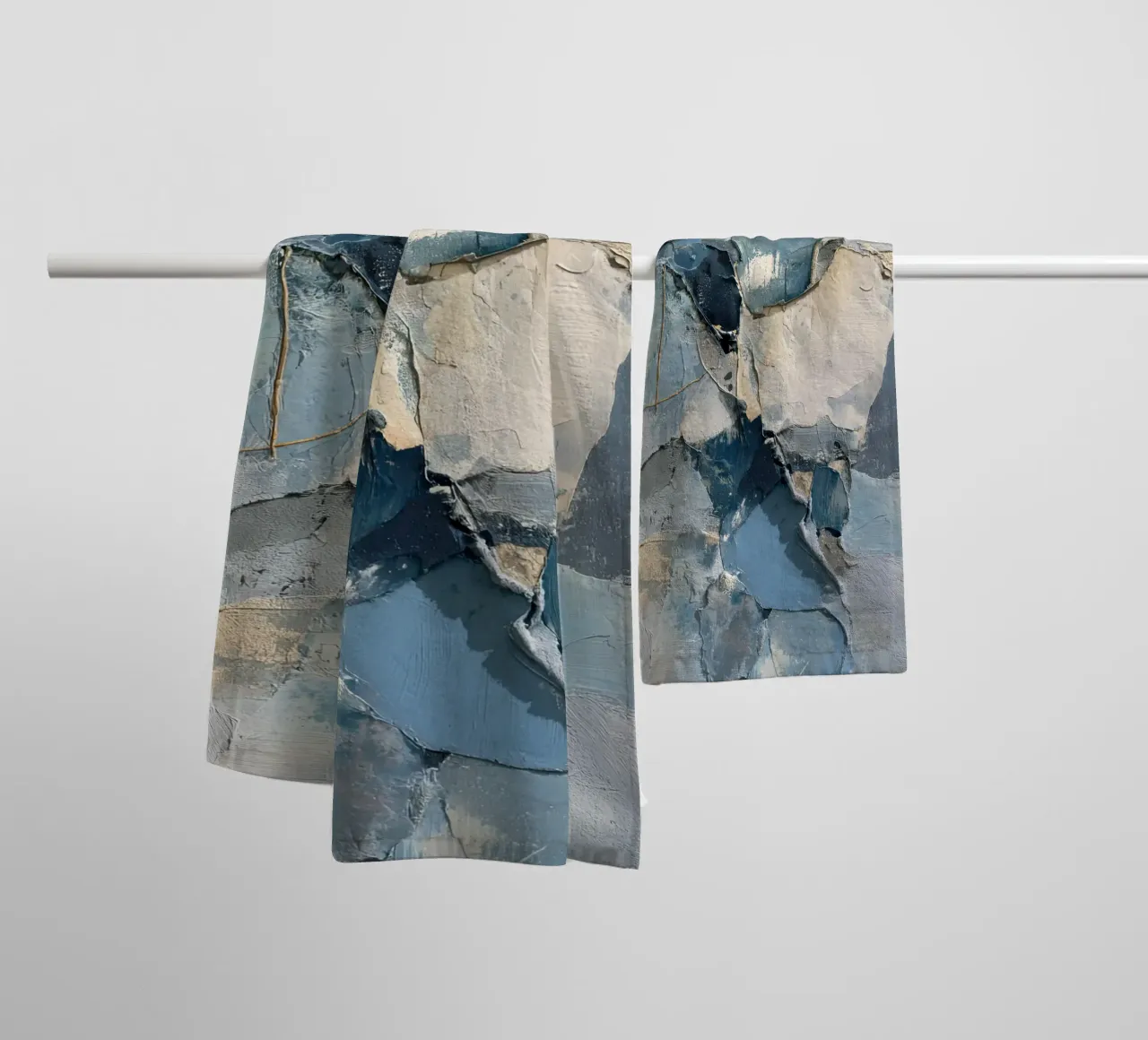 Blue Abstract Wall Art With Texture towel by Artbyvo