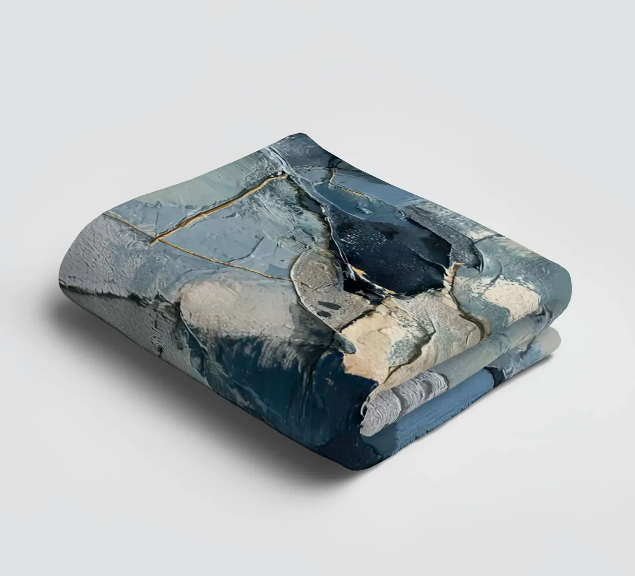 Blue Abstract Wall Art With Texture towel by Artbyvo