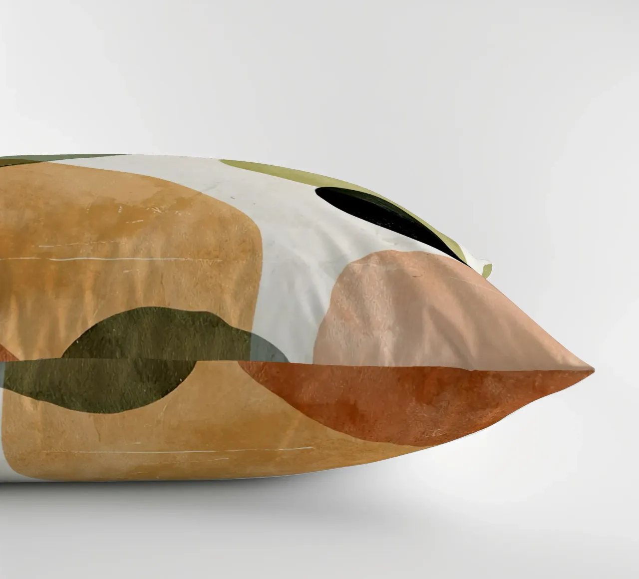 Warm Overlapping Organic Forms Abstract Print decorative cushion by Artbyvo