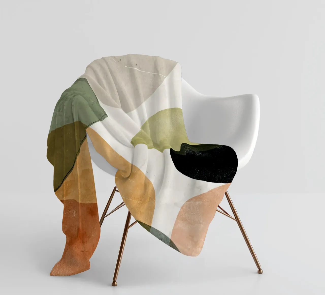 Warm Overlapping Organic Forms Abstract Print fleece blanket by Artbyvo