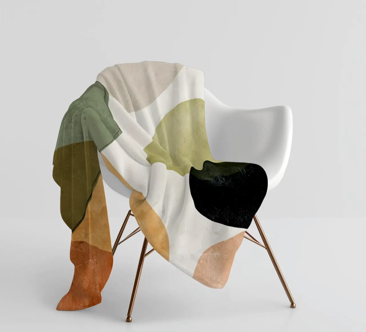 Warm Overlapping Organic Forms Abstract Print fleece blanket by Artbyvo