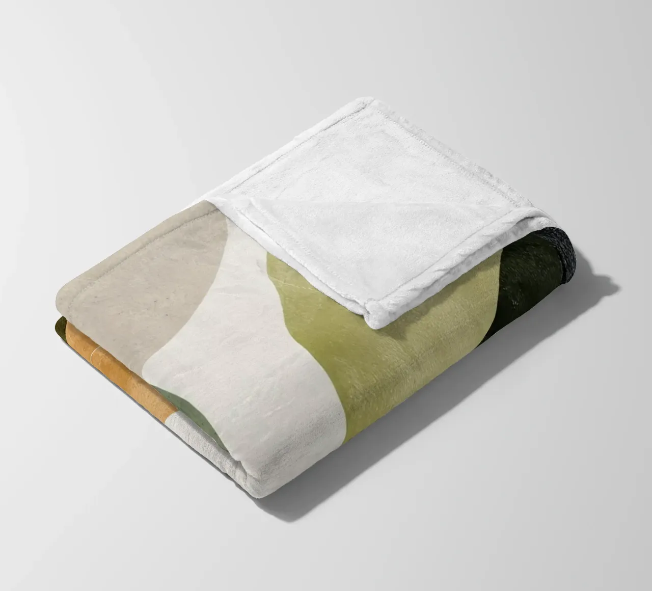 Warm Overlapping Organic Forms Abstract Print fleece blanket by Artbyvo