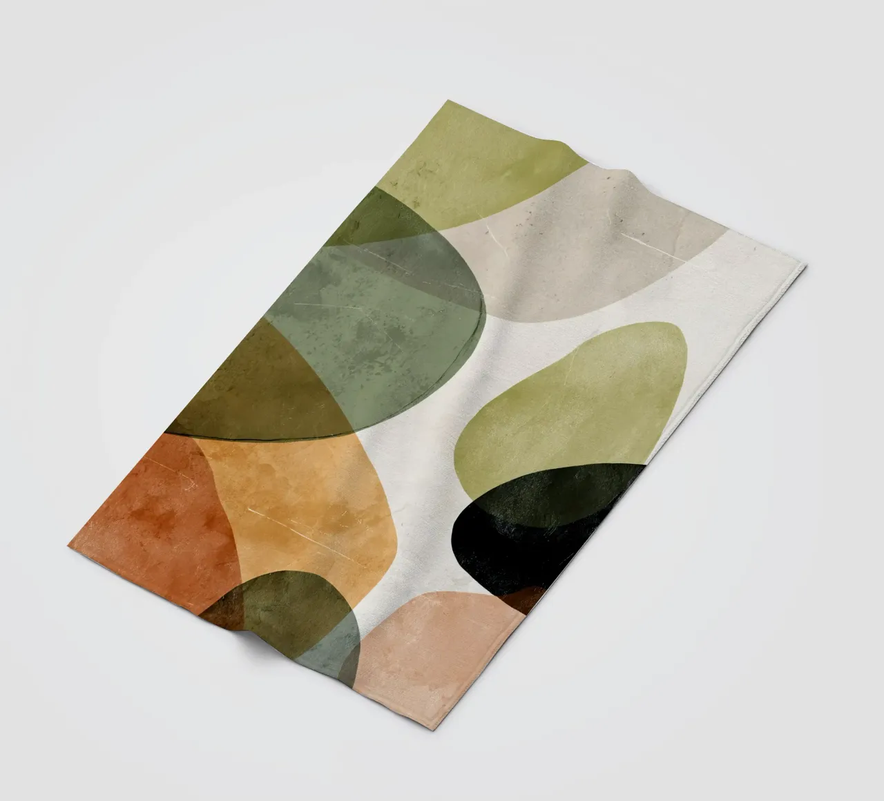 Warm Overlapping Organic Forms Abstract Print fleece blanket by Artbyvo