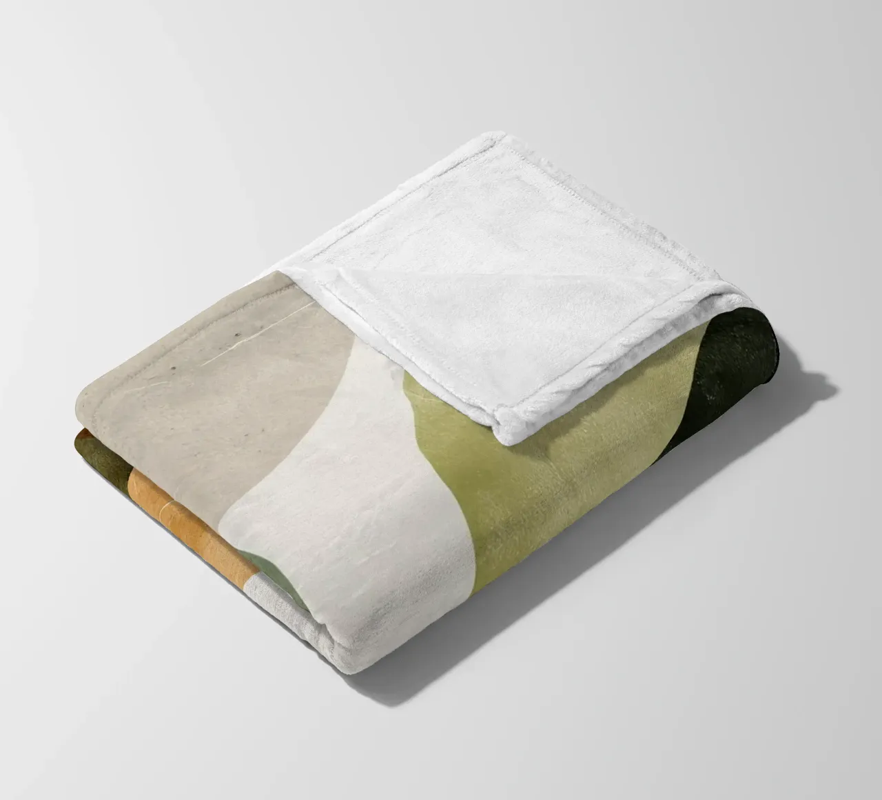 Warm Overlapping Organic Forms Abstract Print fleece blanket by Artbyvo