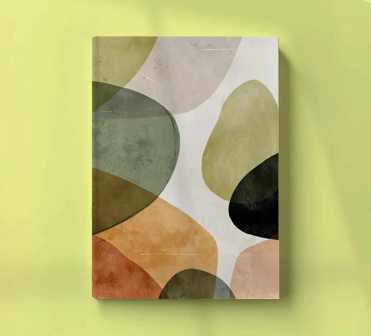 Warm Overlapping Organic Forms Abstract Print notebook by Artbyvo