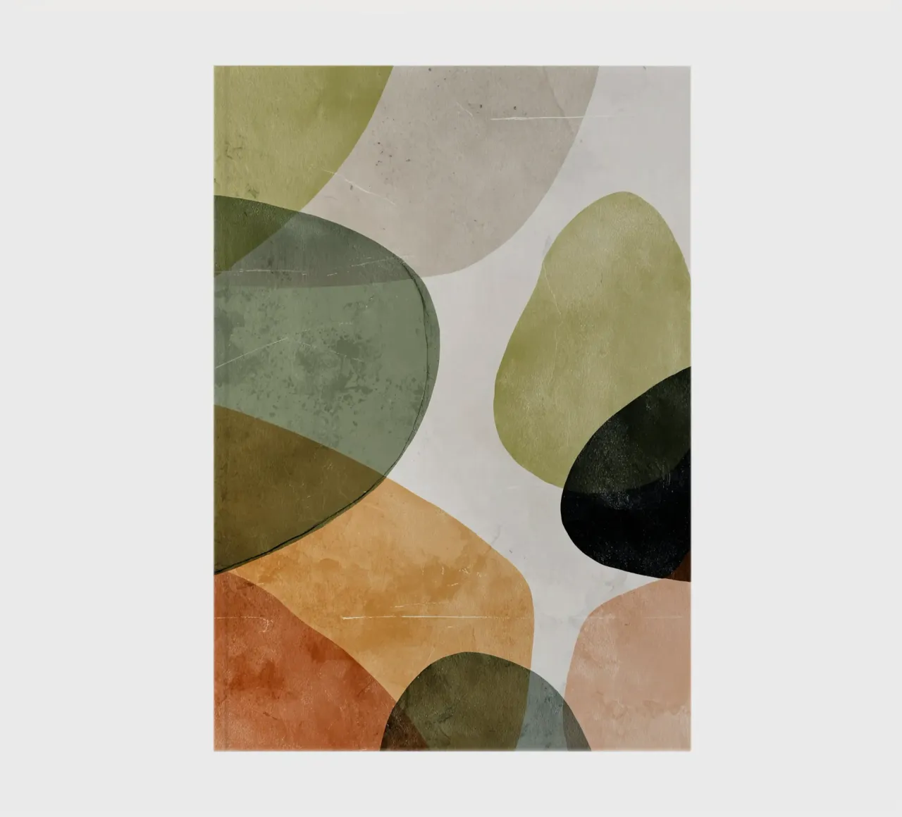 Warm Overlapping Organic Forms Abstract Print notebook by Artbyvo