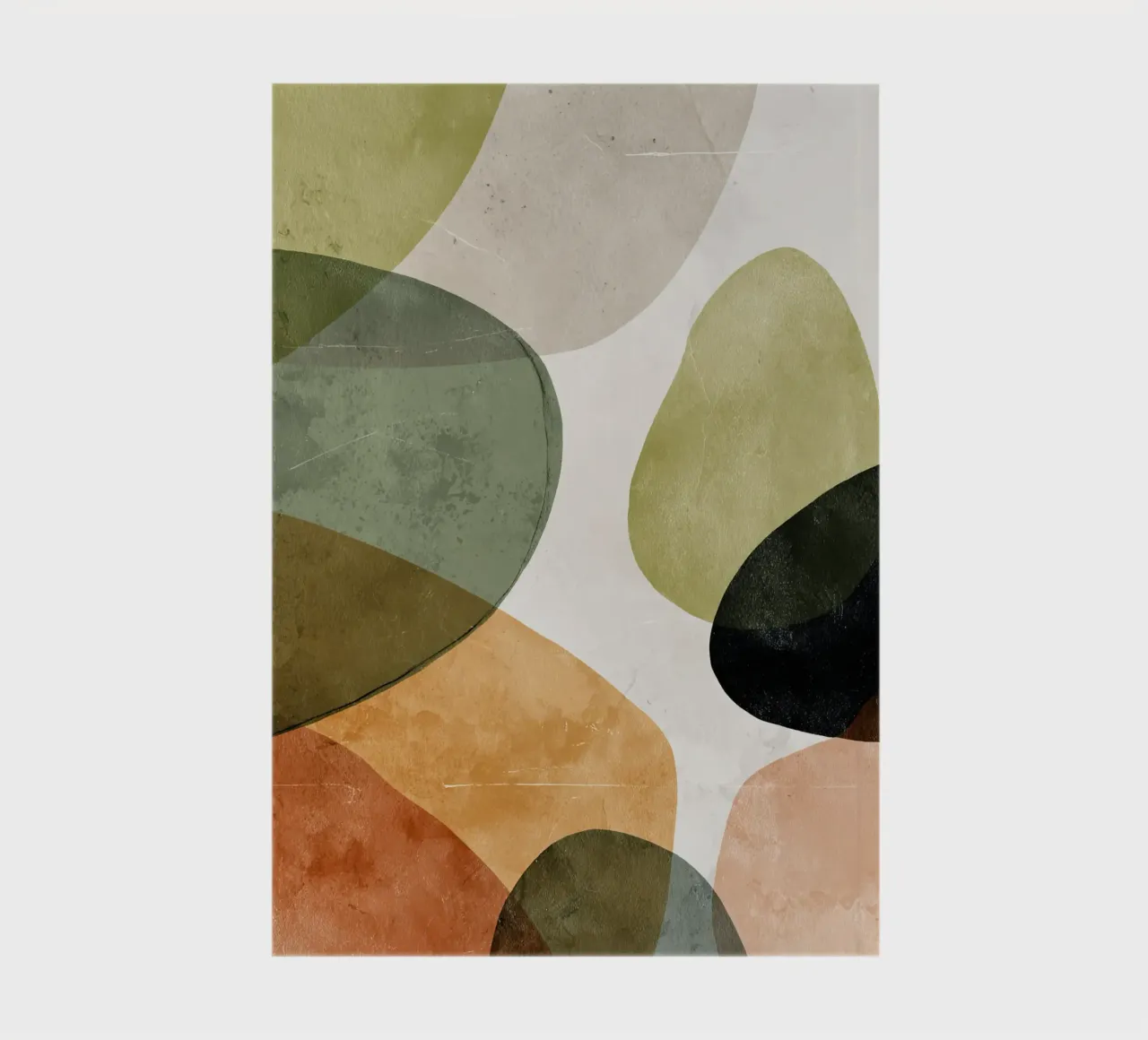 Warm Overlapping Organic Forms Abstract Print notebook by Artbyvo