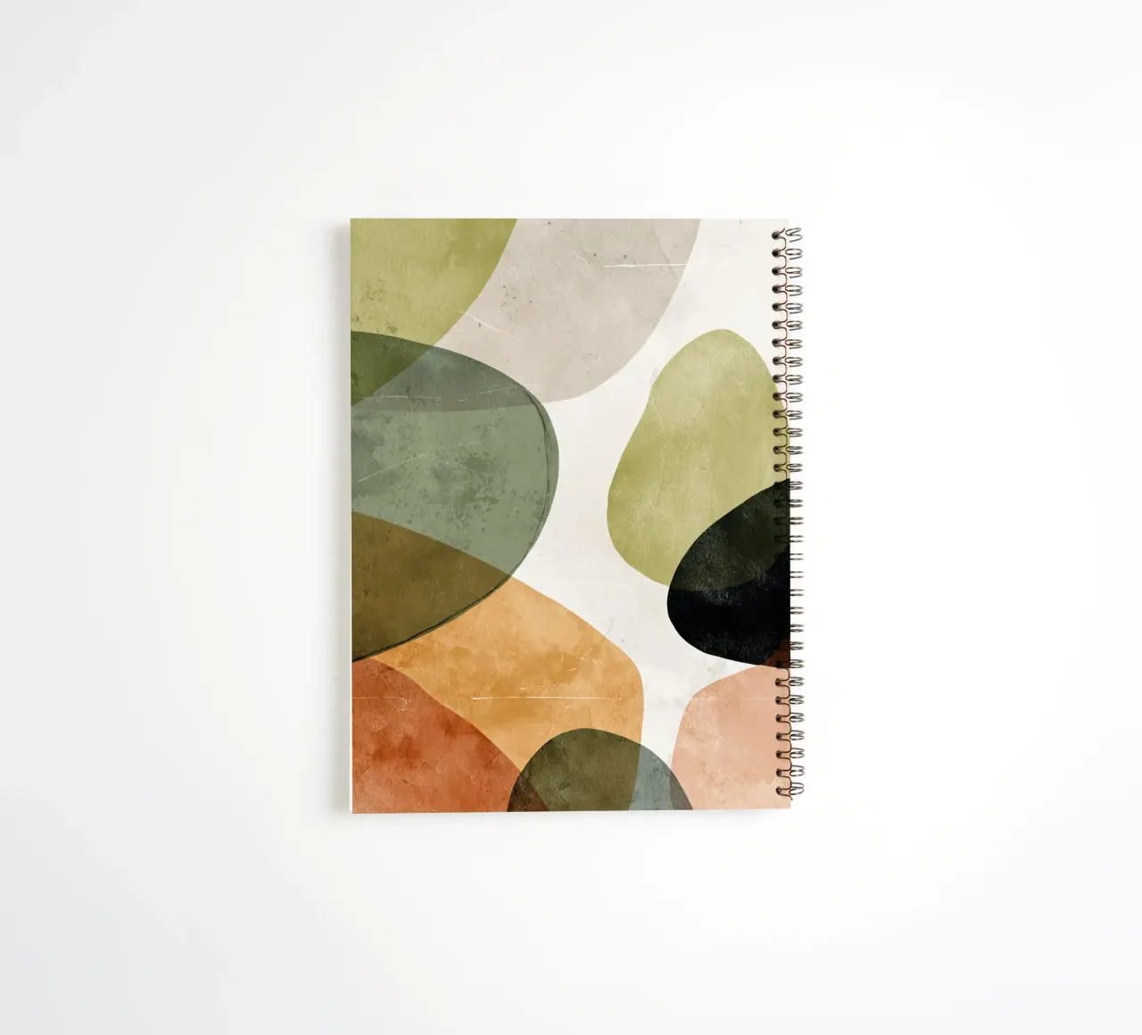 Warm Overlapping Organic Forms Abstract Print spiral notebook by Artbyvo
