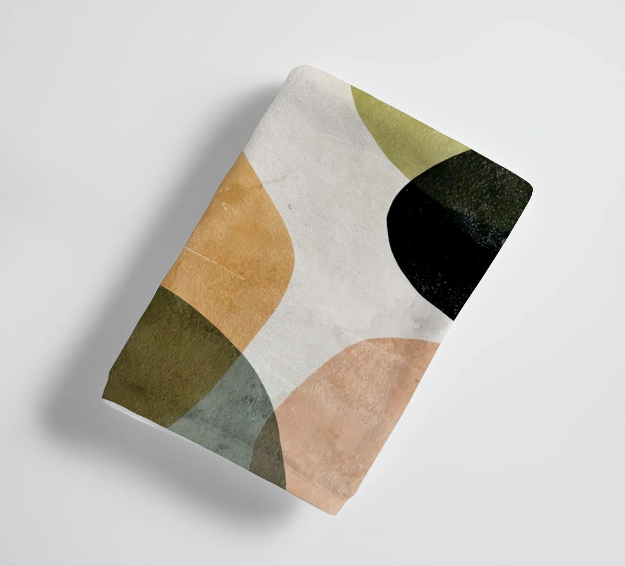 Warm Overlapping Organic Forms Abstract Print towel by Artbyvo