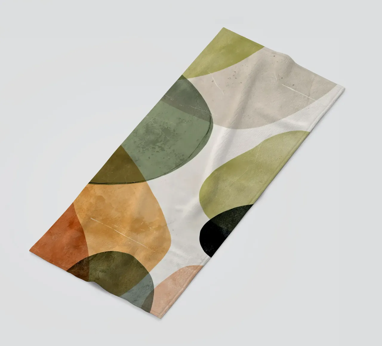Warm Overlapping Organic Forms Abstract Print beach towel by Artbyvo