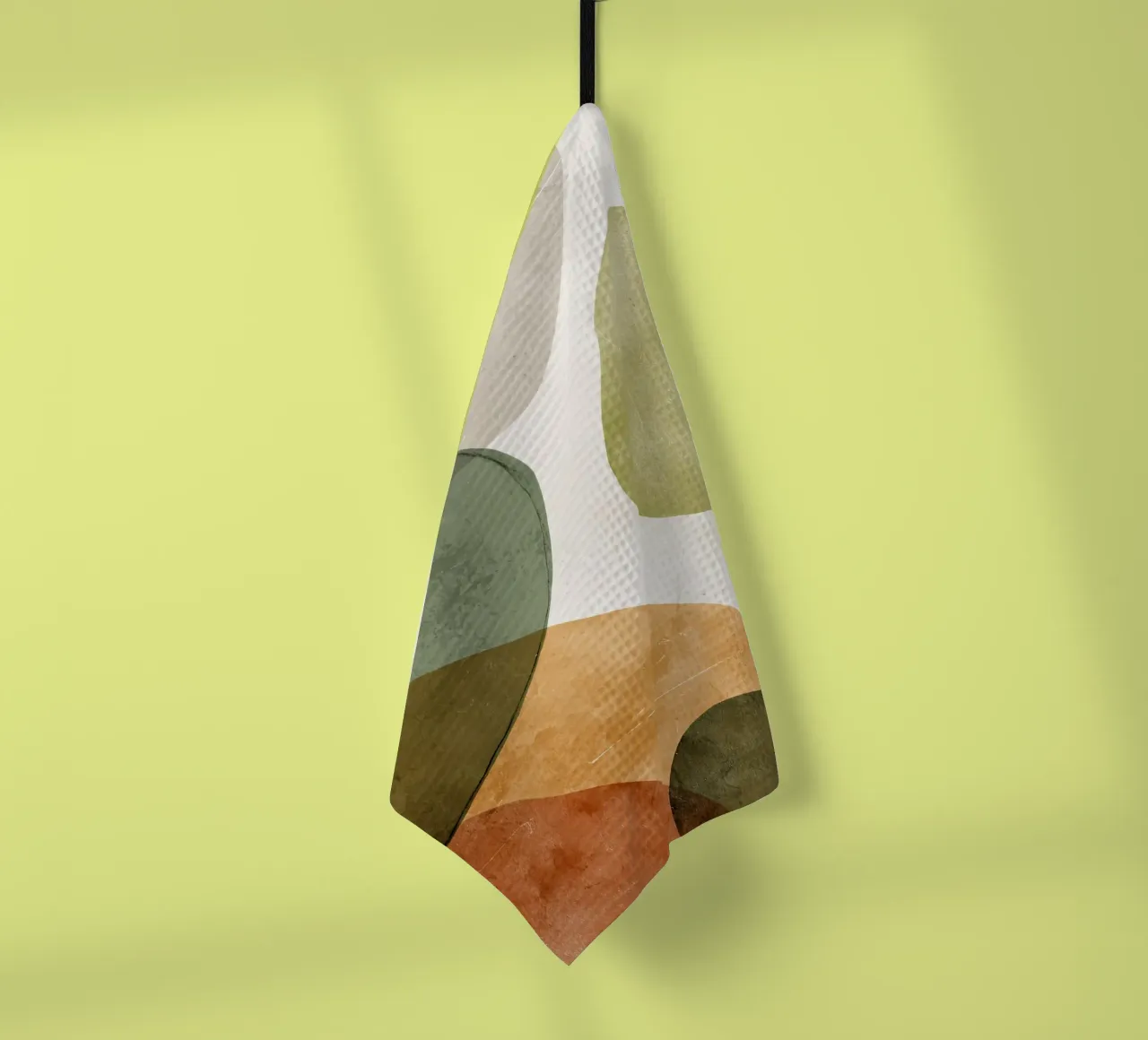 Warm Overlapping Organic Forms Abstract Print tea towel by Artbyvo