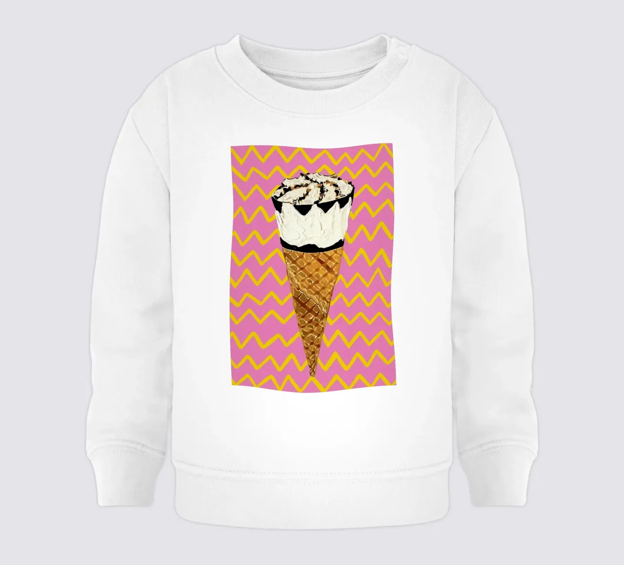 Cornetto Pink Zigzag felpa neonato da Alice Straker