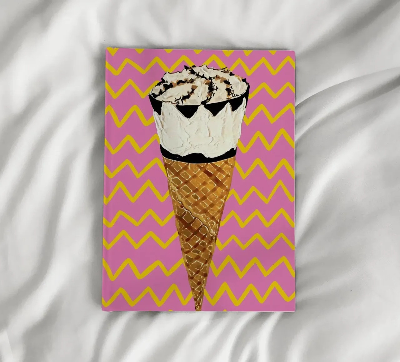Cornetto Pink Zigzag notebook by Alice Straker