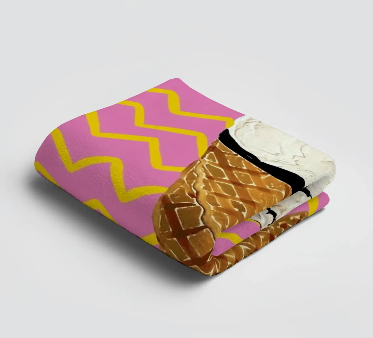 Cornetto Pink Zigzag towel by Alice Straker