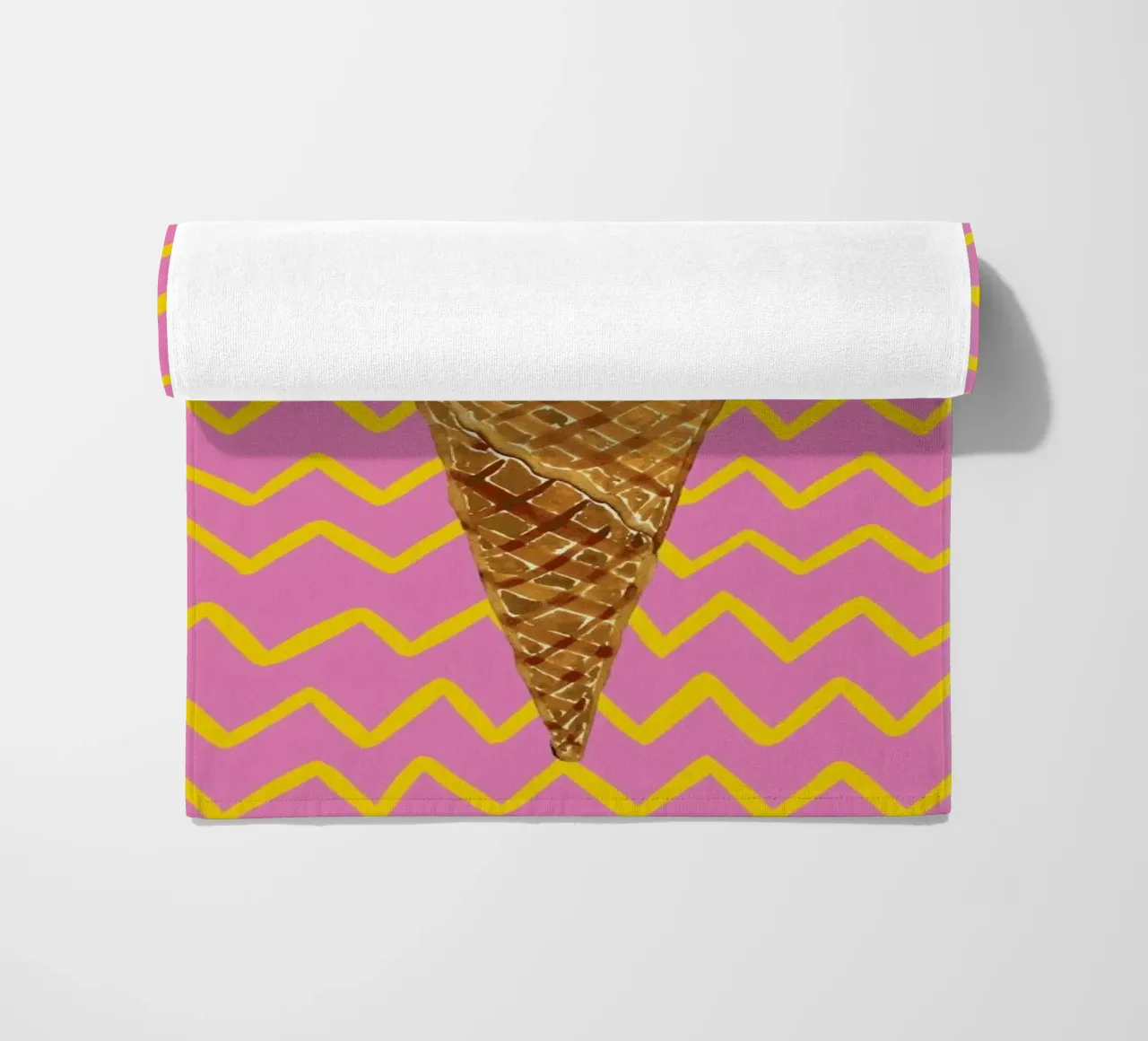 Cornetto Pink Zigzag beach towel by Alice Straker