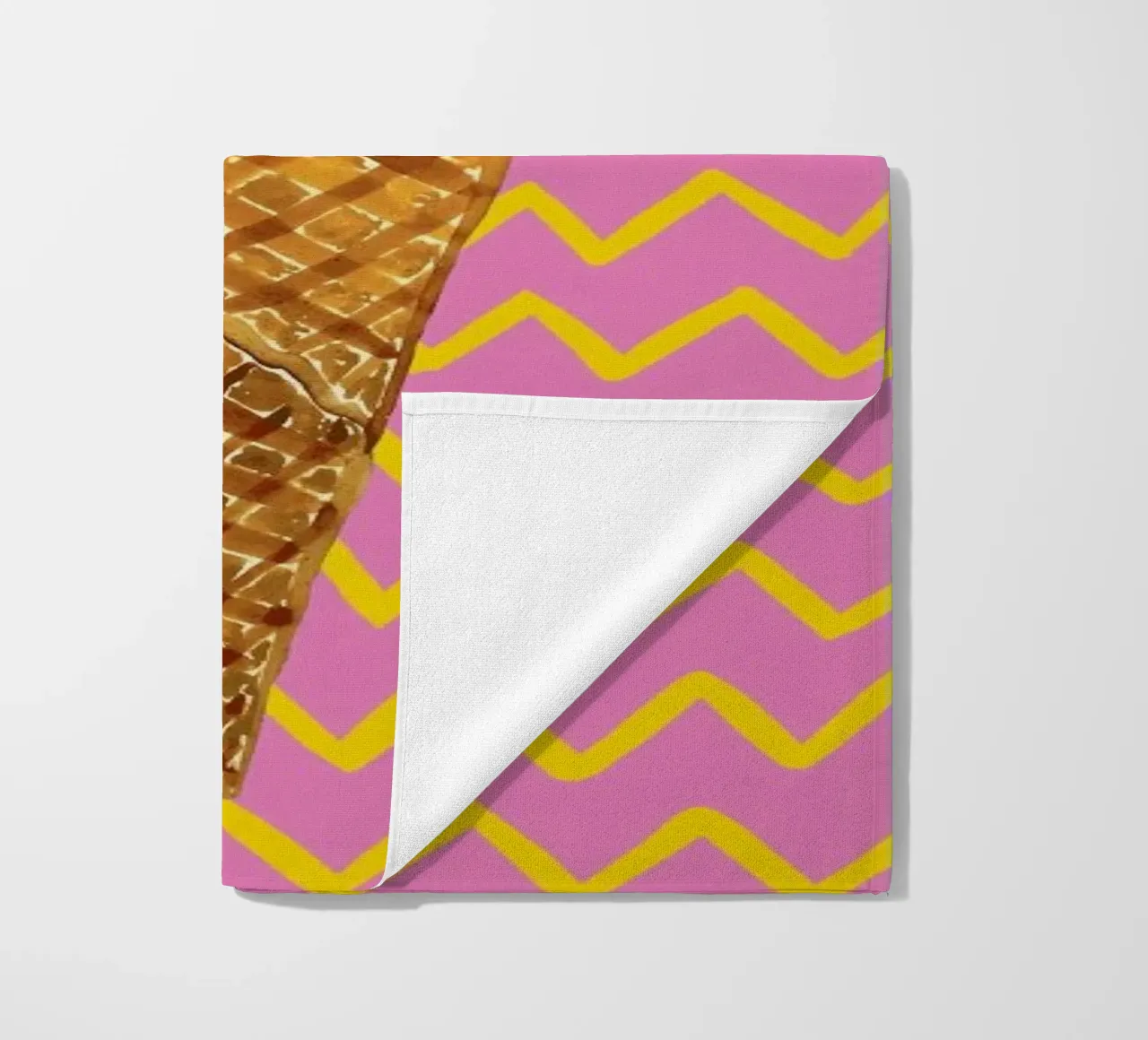 Cornetto Pink Zigzag beach towel by Alice Straker