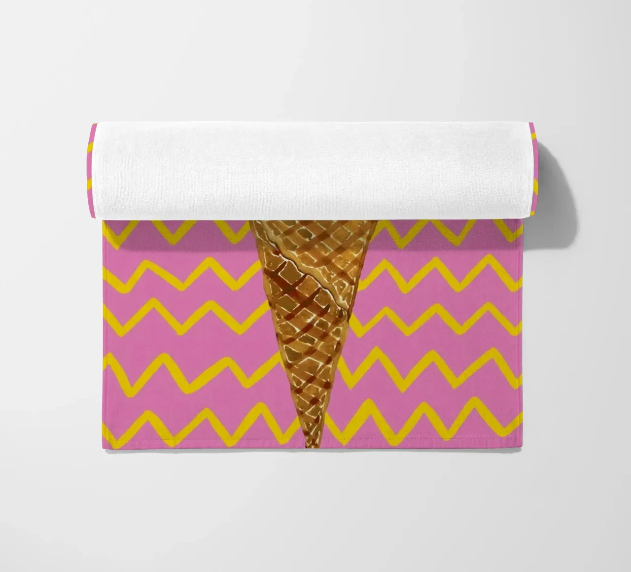 Cornetto Pink Zigzag beach towel by Alice Straker