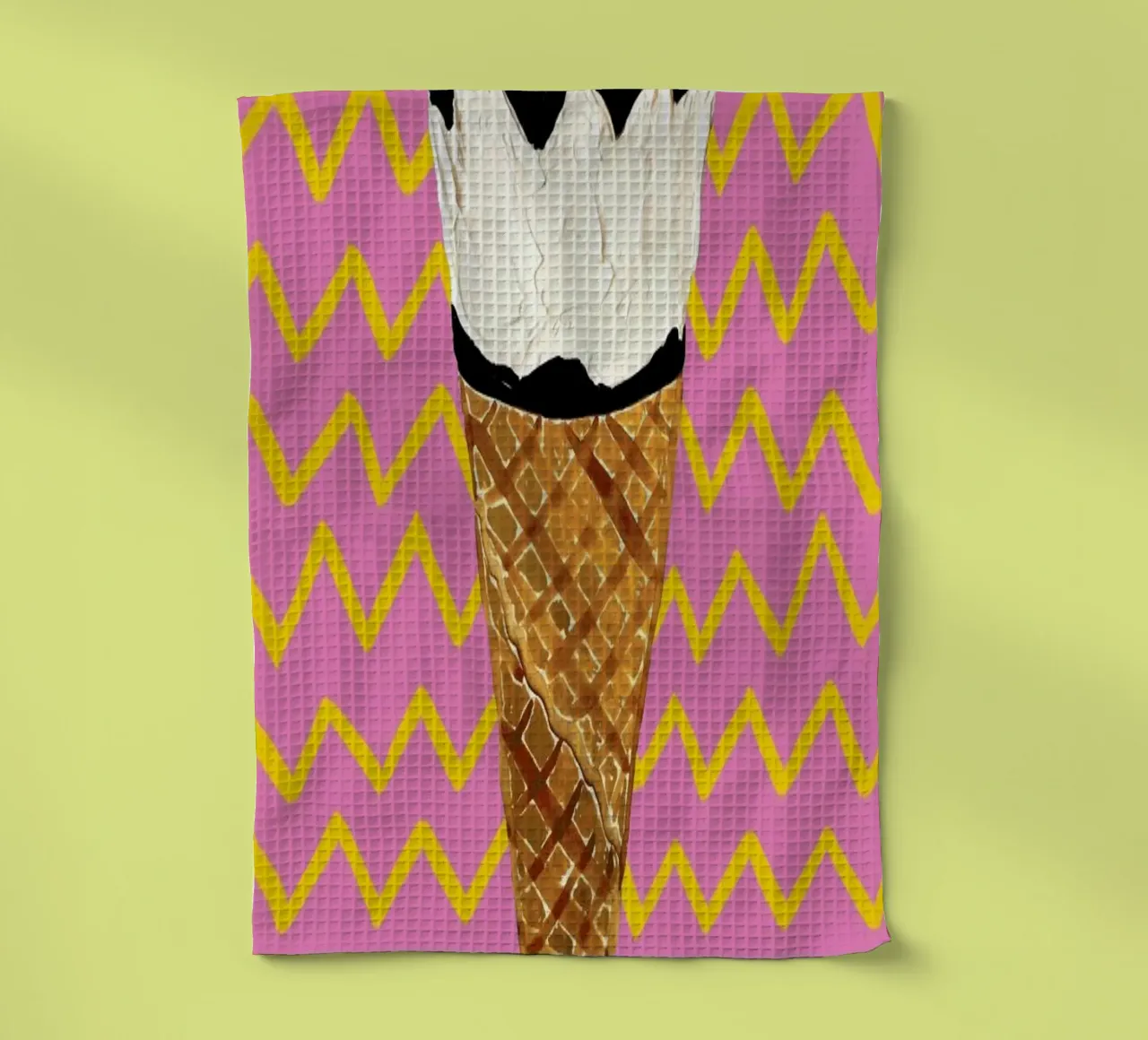 Cornetto Pink Zigzag canovaccio da cucina da Alice Straker