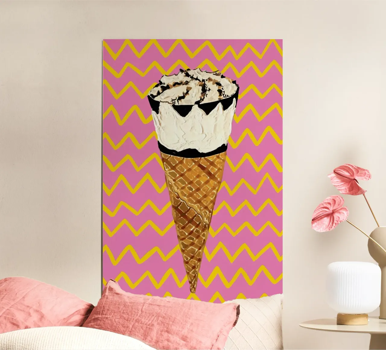 Cornetto Pink Zigzag poster by Alice Straker
