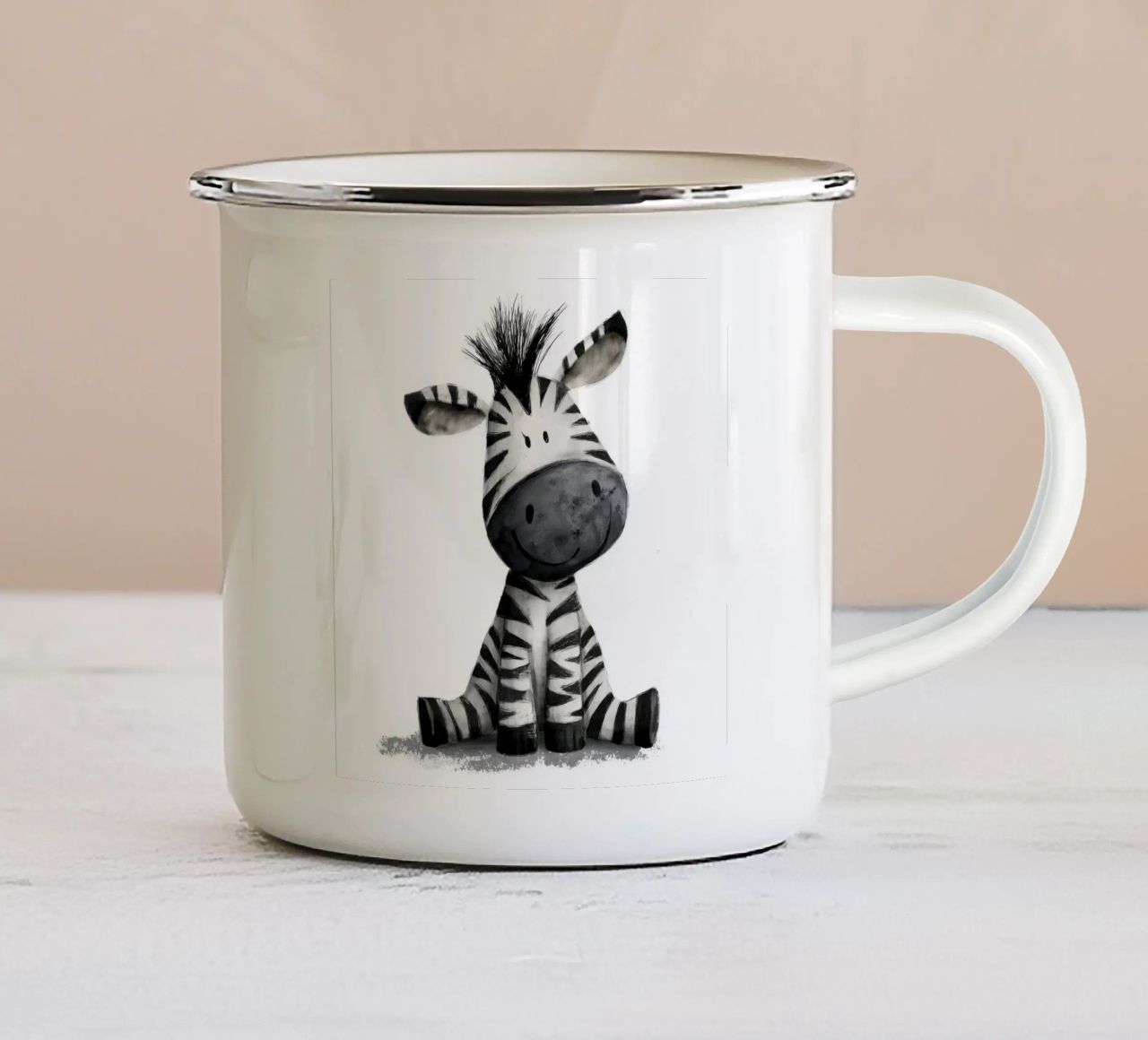 Zebra per la cameretta tazza in smalto da Babyart