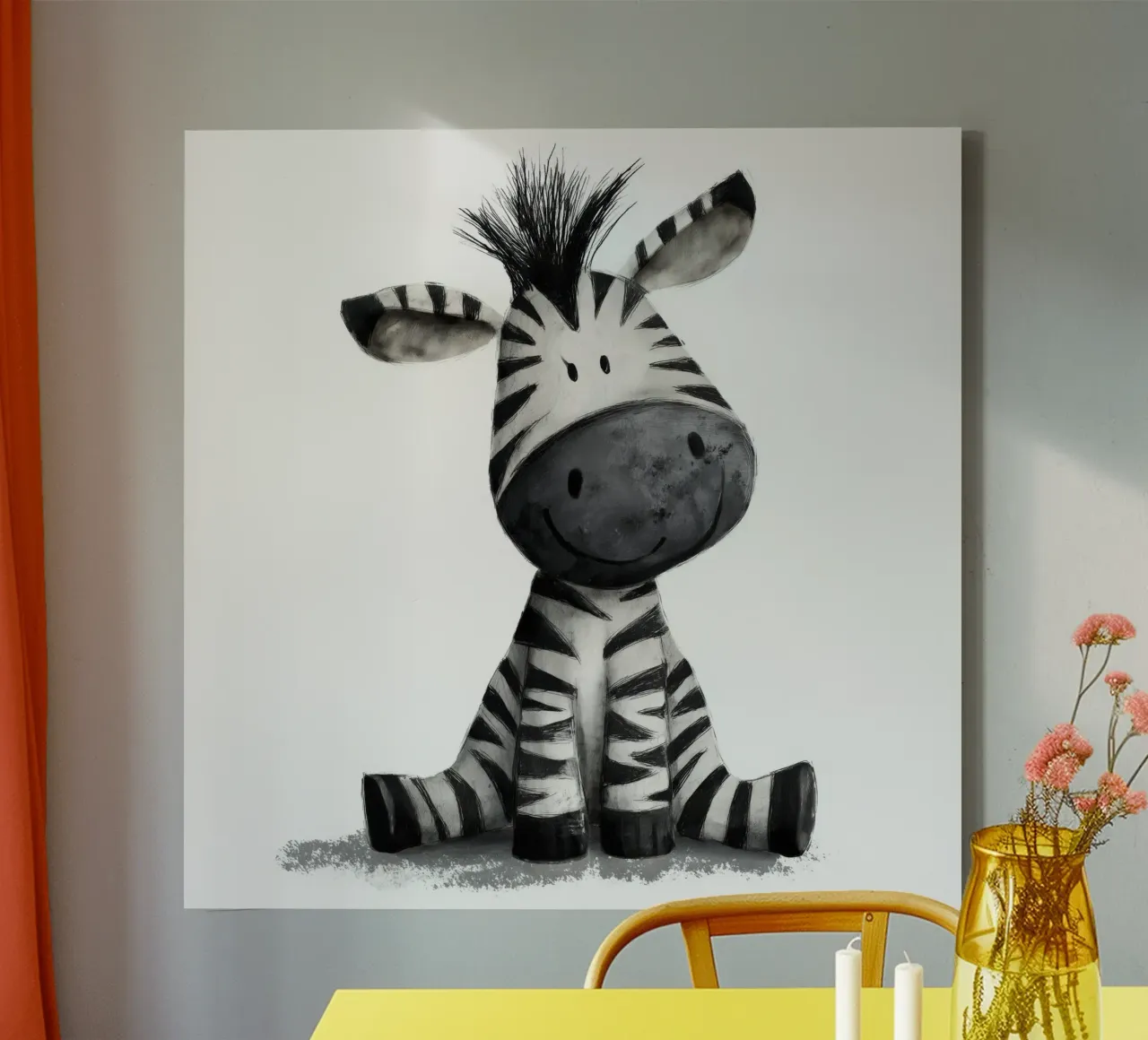 Zebra for the nursery canvas by Pictura