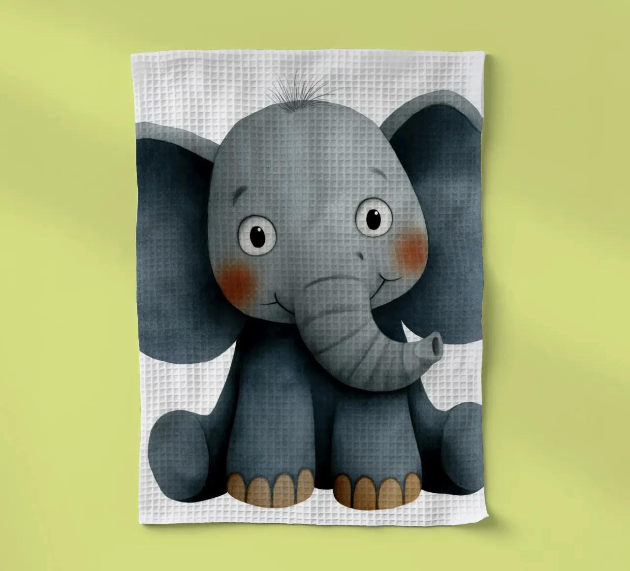 Elephant for the nursery tea towel by Pictura