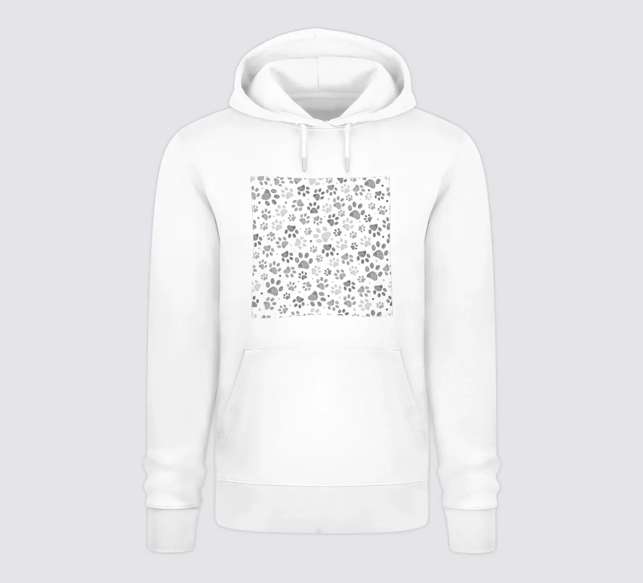 Impronte di zampe grigie con forme geometriche felpa con cappuccio da gulsengunel