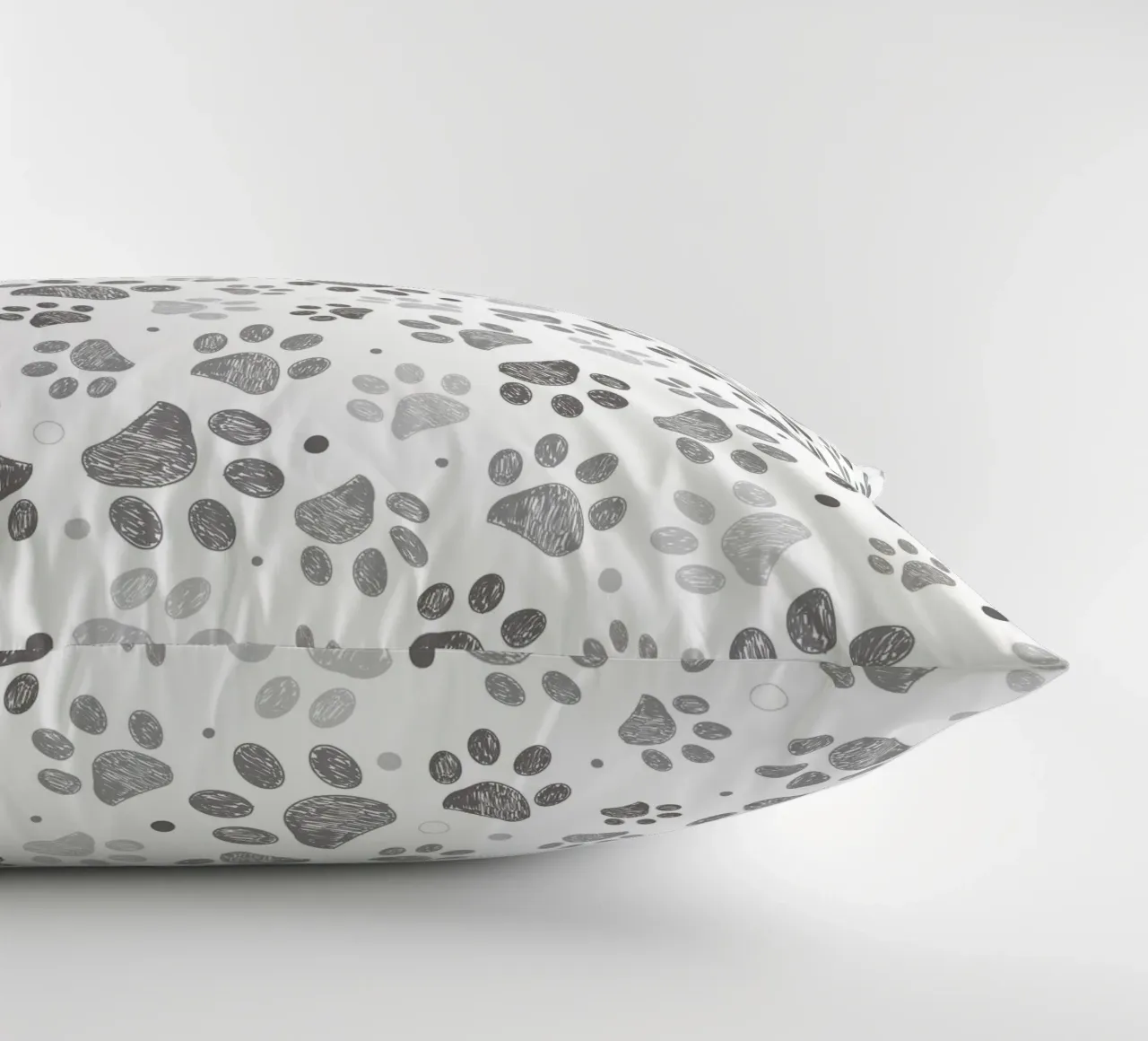 Impronte di zampe grigie con forme geometriche cuscino da gulsengunel