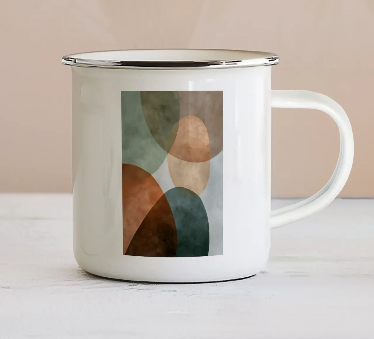 Composizione astratta naturale con texture sottile tazza in smalto da Artbyvo