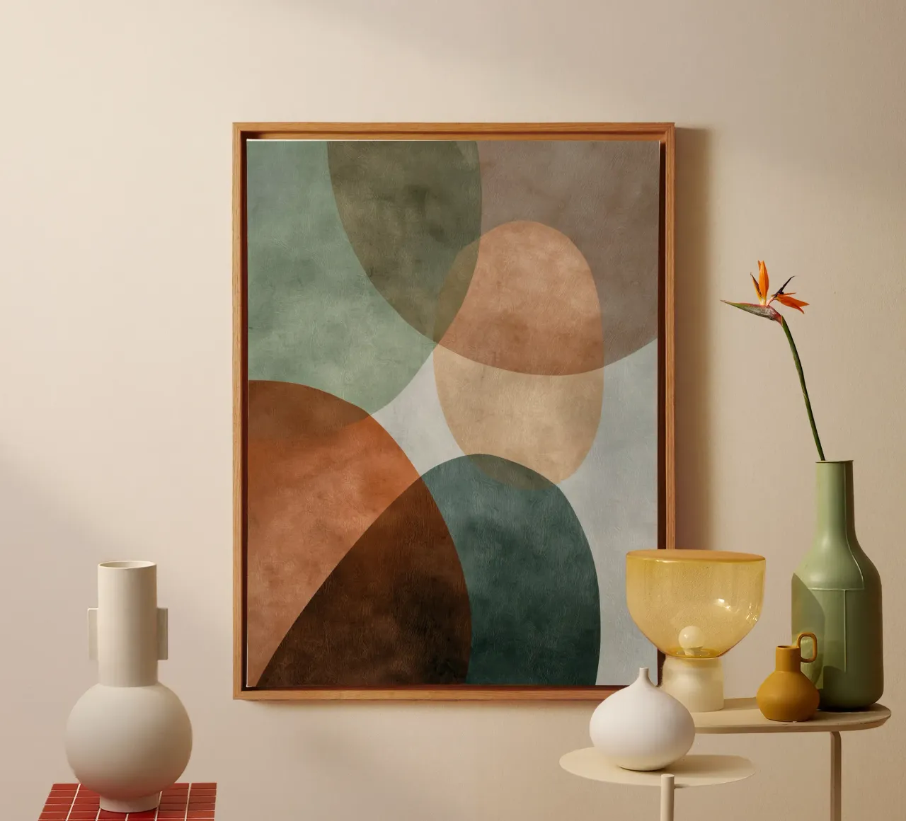 Composition abstraite naturelle avec texture subtile toile de Artbyvo