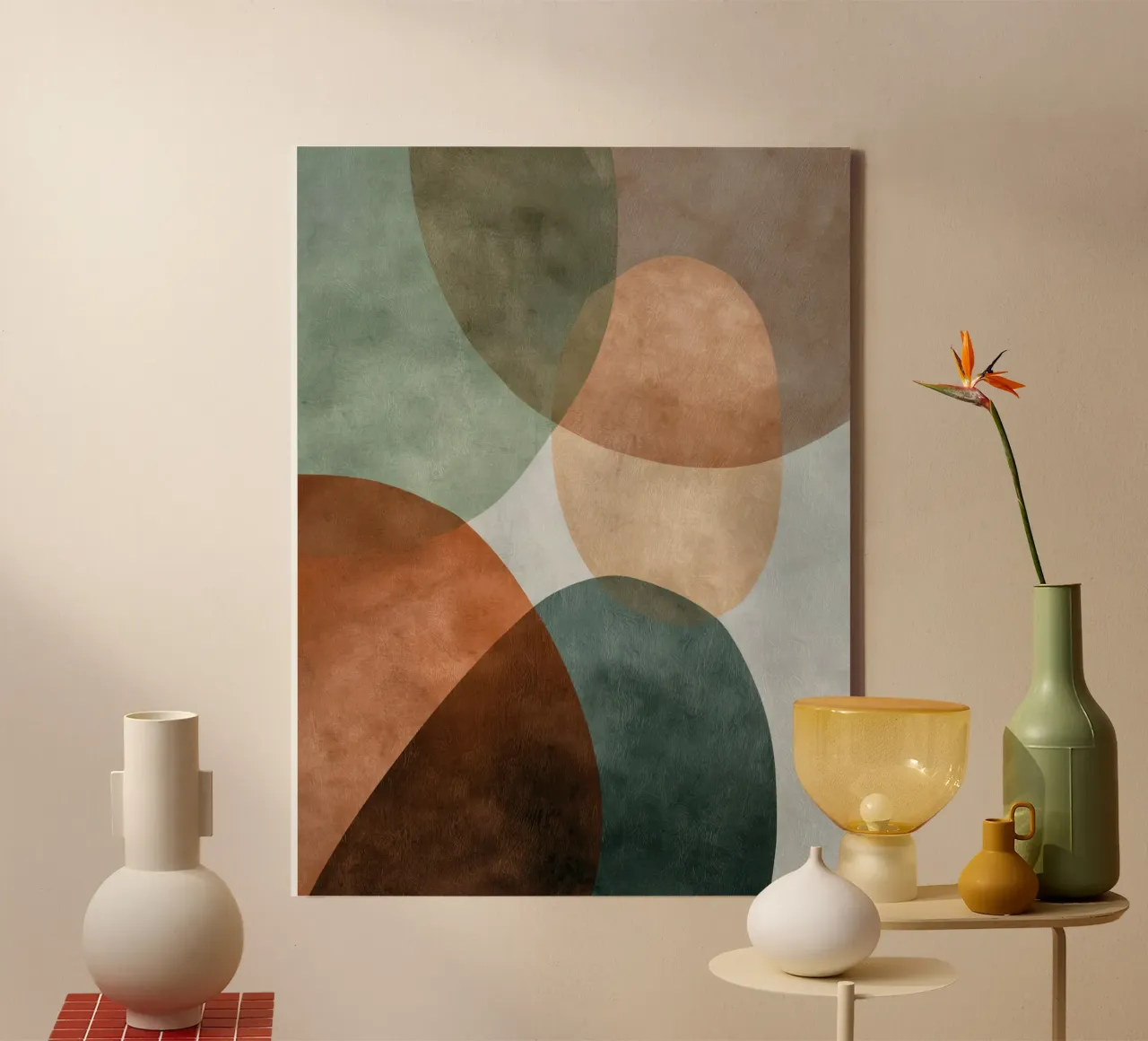 Composition abstraite naturelle avec texture subtile toile de Artbyvo