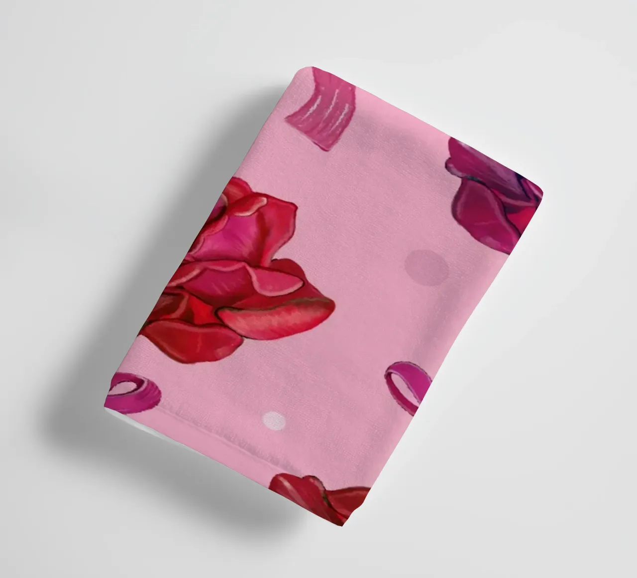 Pink roses and bow ties pattern towel by gulsengunel