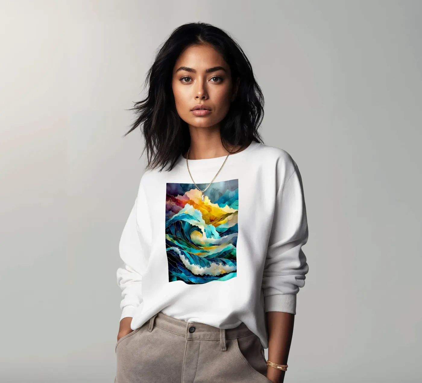 Waves sweatshirt by Justyna Jaszke JBJart