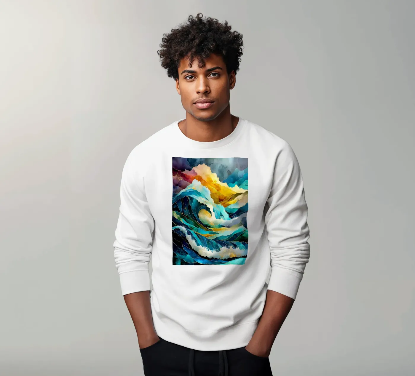Waves sweatshirt by Justyna Jaszke JBJart