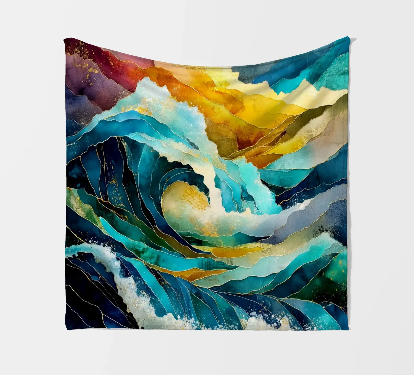 Waves plaid polaire de Justyna Jaszke JBJart