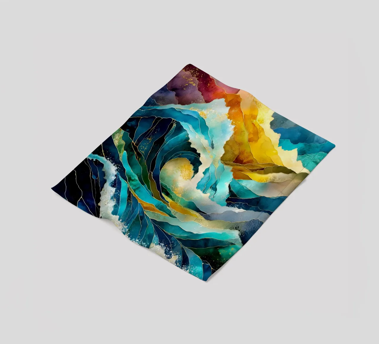 Wellen Fleecedecke von Justyna Jaszke JBJart