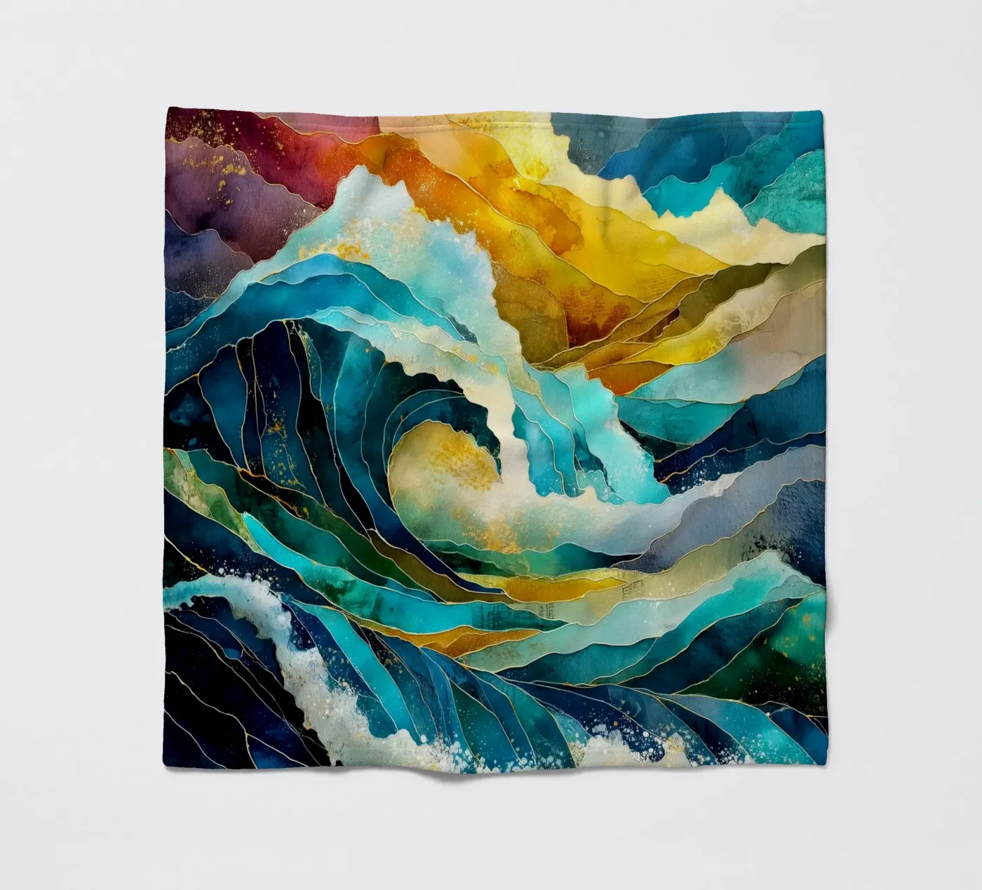 Waves plaid polaire de Justyna Jaszke JBJart